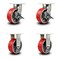 Service Caster 8 Inch Heavy Duty Red Poly on Cast Iron Wheel Caster Brakes 2 Rigid SCC, 2PK SCC-KP92S830-PUR-RS-SLB-2-R-2 - alternate 1